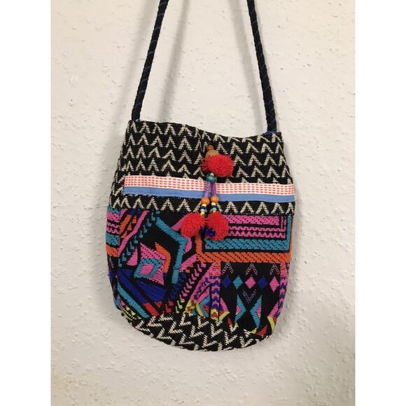 Catori Crossbody Shoulder Bag Purse Aztech Boho Hippie Ethnic Embroidered Floral - Picture 1 of 7